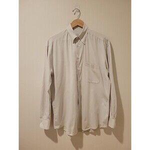 Ermenegildo Zegna Soft Shirt Mens 39/15.5 Beige Button Down Long Sleeve Work